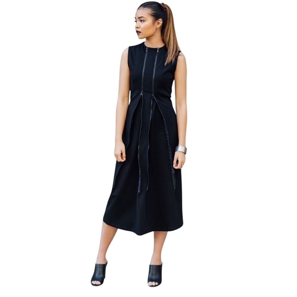 $242 NWT POPPYSEED The Zipper Maternity & Post Partum NAVY Designer Dress SMALL - Picture 4 of 7
